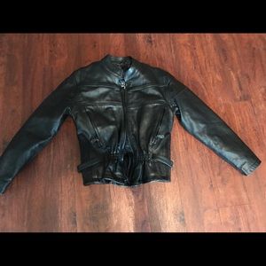 Women’s Black Leather Motorcycle Jacket